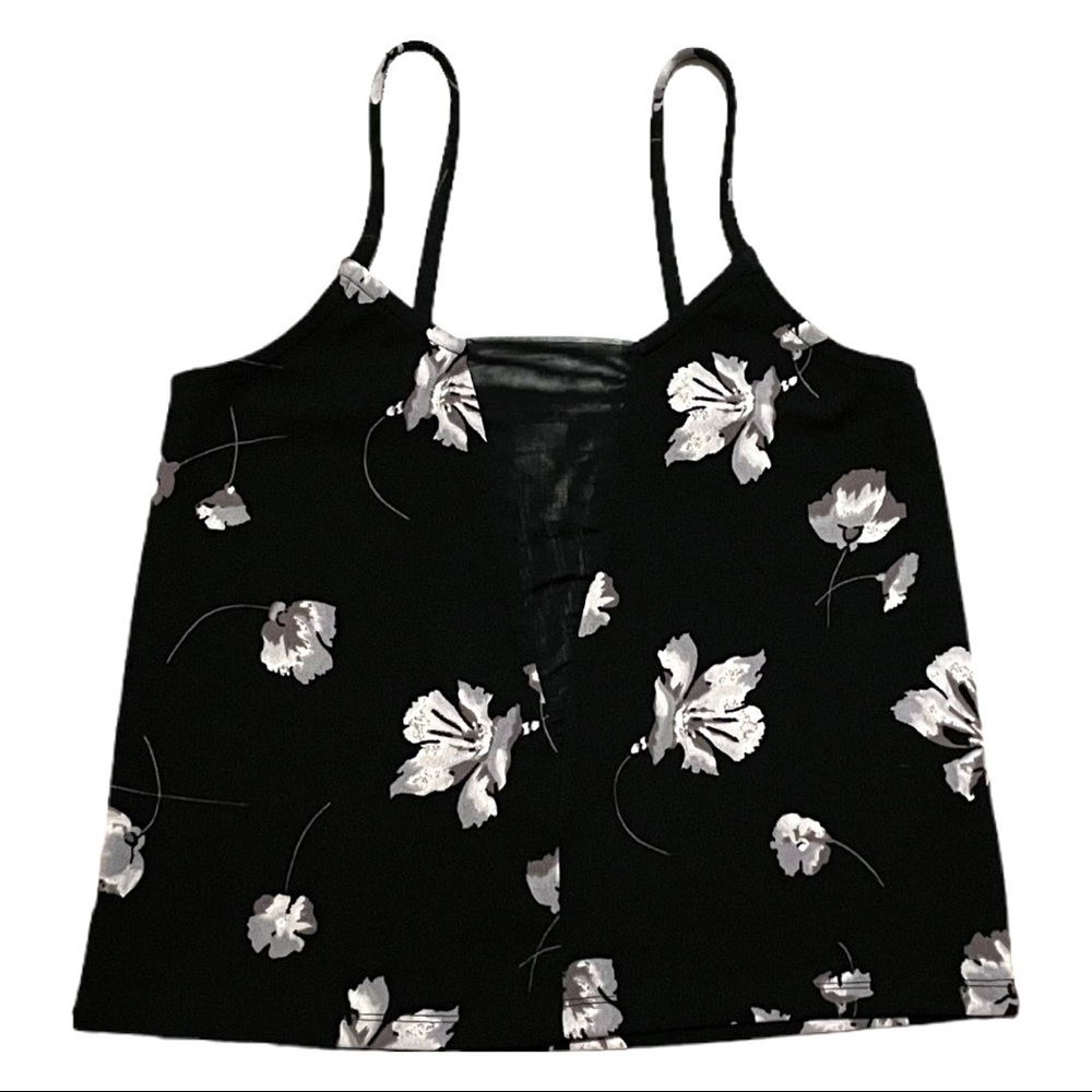 Leith Spaghetti Strap Mesh Inset Floral Camisole Top size Small